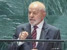 Lula em discurso na Assembleia Geral da ONU, onde encontrou brevemente Donald Trump