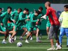 Jogadores do Palmeiras treinam na Academia de Futebol 