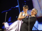 Sandy e Andrea Bocelli no Jockey Club de São Paulo, em 2012 