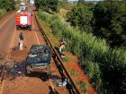 Caminhonete S10 ficou completamente destruída após capotar e ser atingida por outros veículos na BR-267, em Maracaju (MS)