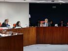 Ministros da Primeira Turma do STF durante sessão que rejeitou a participação de Luiz Fux no julgamento do núcleo 2.