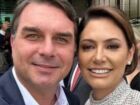 Flavio Bolsonaro e Michelle Bolsonaro.