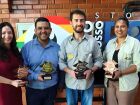 Danielle Moura, Édson Moroni, Bruno Wendling e Daniela Sottili Garcia representam a Fundtur com os troféus conquistados no Prêmio Nacional de Turismo 2025, em que Mato Grosso do Sul foi o estado mais premiado.  