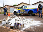 Guarda Civil flagrou descarte de resíduos tóxicos em via pública no bairro Nova Campo Grande, em Campo Grande.