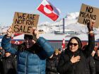 Protesto em Nuuk reúne moradores contra proposta de compra da Groenlândia pelos Estados Unidos após anúncio de tarifas por Trump.