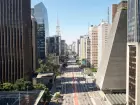 Vista aérea da Avenida Paulista, em São Paulo 