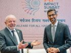Lula e Sundar Pichai se reuniram na Índia para discutir investimentos e regulação da inteligência artificial no Brasil.