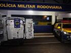 Veículo foi abandonado após perseguição na MS-145; carga de cigarros contrabandeados foi avaliada em R$ 117,5 mil.