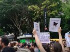 Manifestantes se reuniram na Avenida Paulista para cobrar punição aos responsáveis pela morte do cão Orelha.