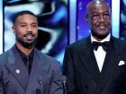 Michael B. Jordan e Delroy Lindo durante apresentação no Bafta 2026, marcado por episódio de ofensas na plateia.