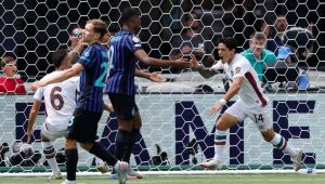 Cano marcou o primeiro gol do Fluminense nesta segunda-feira diante da Internazionale em Charlotte. 