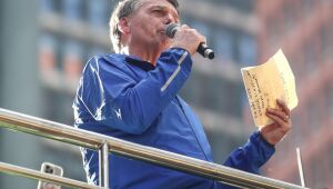 O ex-presidente Jair Bolsonaro em ato na Avenida Paulista, em São Paulo, no fim de junho