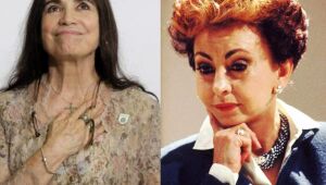 A atriz Regina Duarte (à esquerda) que interpretava Raquel e Beatriz Segall como a vilã Odete Roitman na versão original de 'Vale Tudo' 