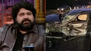 Após grave colisão, veículo de Fabiano ficou com a lateral totalmente amassada. O cantor, que não se feriu, seguiu com a agenda de shows.