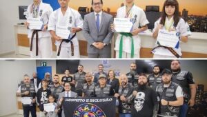 Do tatame às estradas: campeões do karatê e motociclistas solidários são homenageados na capital