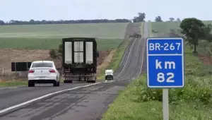 Trecho da BR-267 que está no pacote de concessão da Rota da Celulose.