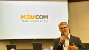 Antônio Alves, o Tunico, presidente da Midiacom-MS, durante evento em Campo Grande