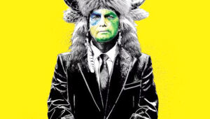 Ilustração da capa da revista britânica 'The Economist' mostra Jair Bolsonaro (PL) como o 'Viking do Capitólio', um dos símbolos da invasão ao Congresso dos EUA, em 6 de janeiro de 2021 