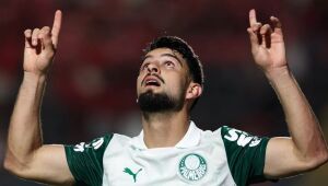 Flaco López comemora um dos seus gols pelo Palmeiras; atacante foi convocado pela primeira vez para a seleção argentina