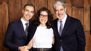 Cesar Tralli, Renata Vasconcellos e William Bonner 