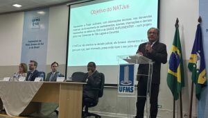 Desembargador Nélio Stábile apresentou na UFMS o trabalho do Comitê Estadual da Saúde e do NATJus contra a judicialização da saúde