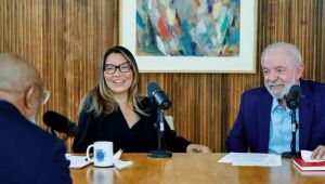 Lula e a primeira-dama Janja durante entrevista ao podcast cristão Papo de Crente, divulgada nesta sexta-feira.