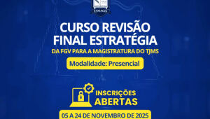 FGV oferece curso com aulas presenciais e online para quem quer disputar vaga na magistratura do TJMS.