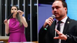 Carol de Toni e Carlos Bolsonaro são pré-candidatos ao Senado por SC 