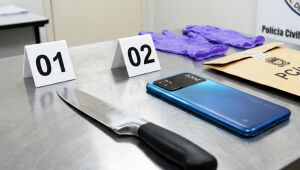 Polícia Militar foi acionada após suspeito retornar armado a chiparia no Aero Rancho, onde acabou imobilizado por clientes.