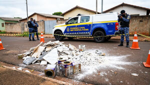 Guarda Civil flagrou descarte de resíduos tóxicos em via pública no bairro Nova Campo Grande, em Campo Grande.