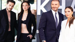 David, Victoria e Brooklyn Beckham em evento anterior: após postagens do primogênito acusando os pais de interferir em seu casamento com Nicola Peltz, ex-jogador falou em 
