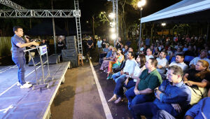 Prefeito Marçal Filho discursa durante a Noite Cultural que marcou o início das obras de reforma e revitalização do Teatro Municipal. 