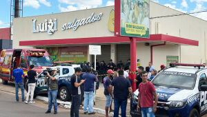 Salgaderia da Pizzaria Luigi, na avenida Júlio de Castilho, em Campo Grande, onde duas pessoas morreram em um possível crime passional que ainda é investigado pela polícia.