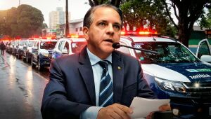 Viaturas da Polícia Militar de Mato Grosso do Sul em patrulhamento, garantindo a segurança pública nas ruas de Campo Grande.