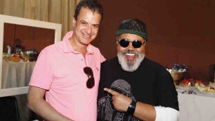 O colunista Fernando Soares e o sambista Jorge Aragão