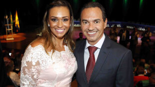 A primeira-dama da Capital, Tatiana e o prefeito Marquinhos Trad
