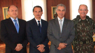 Júnior Mochi com Marquinhos Trad, reinaldo Azambuja, General Juarez Cunha
