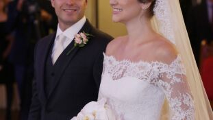 A cerimônia religiosa do casamento de Lucas Goulart e Natali Aléssio foi na Igreja Nossa Sra Pérpetuo Socorro