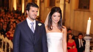 Os noivos, Pedro João e Helena, belos e felizes