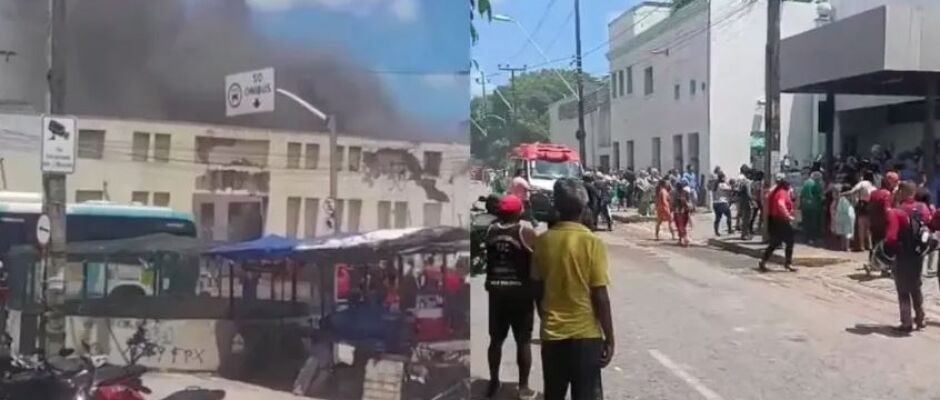 Incêndio em hospital de Fortaleza força retirada de pacientes, incluindo bebês