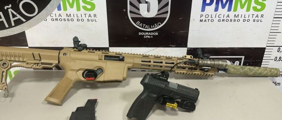 PM apreende pistola e carabina após ameaça armada contra mulher em Dourados