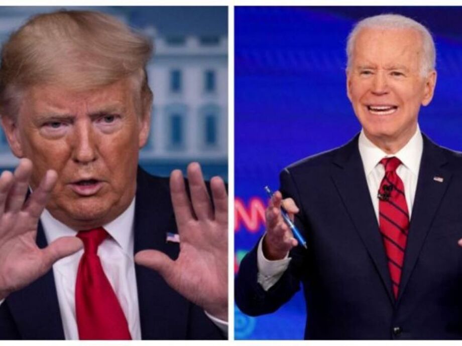 Presidente dos EUA, Donald Trump, e o candidato Joe Biden