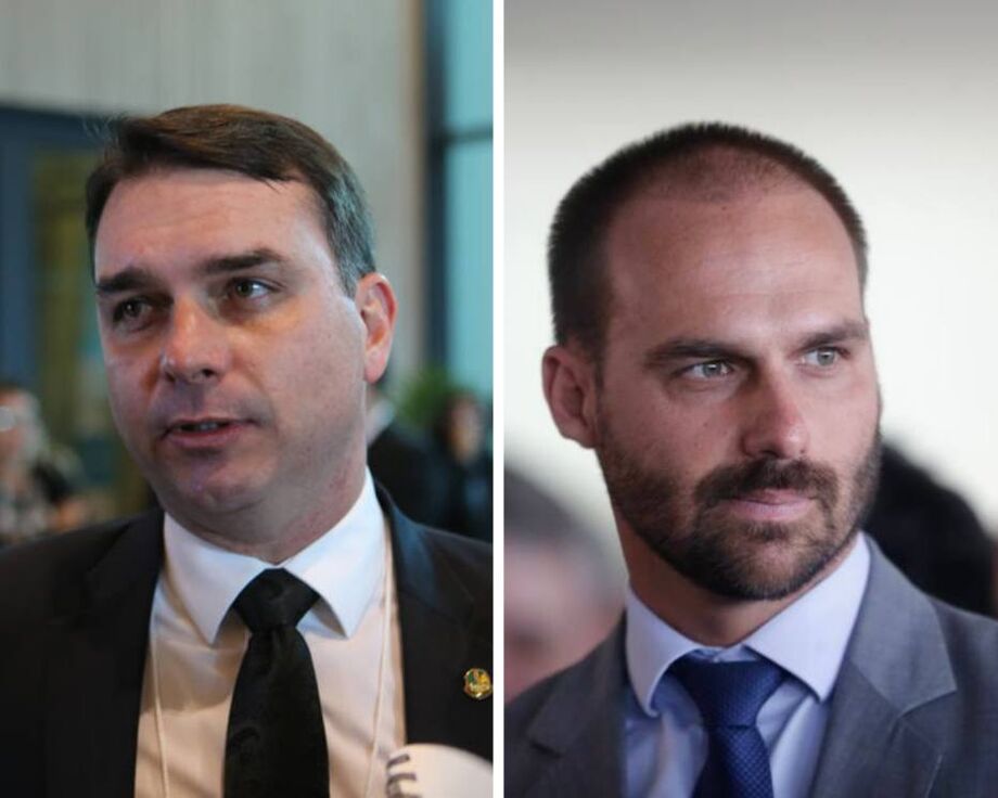 Senador Flávio Bolsonaro e o deputado federal Eduardo Bolsonaro