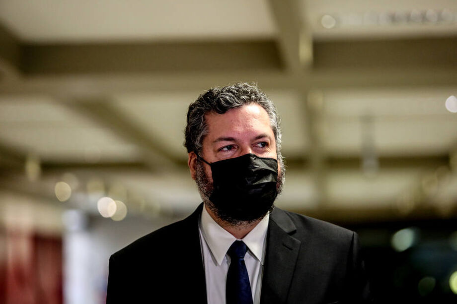 O chanceler brasileiro, Ernesto Araújo, em audiência no Senado