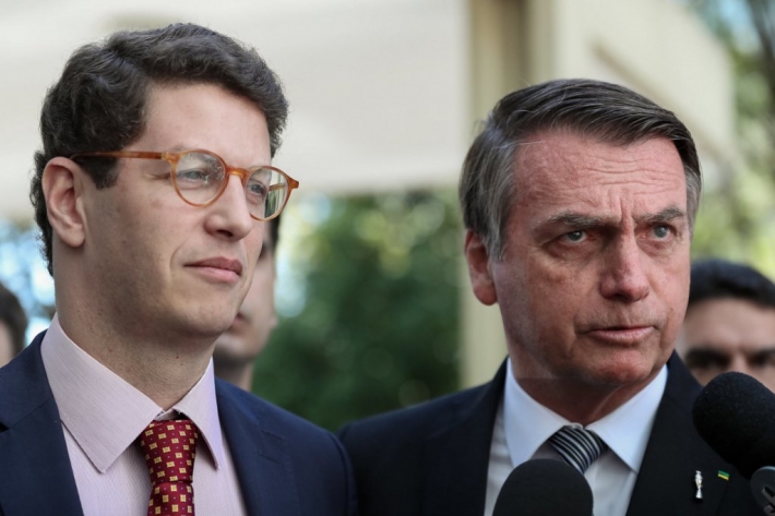 O ministro do Meio Ambiente Ricardo Salles e o presidente Jair Bolsonaro