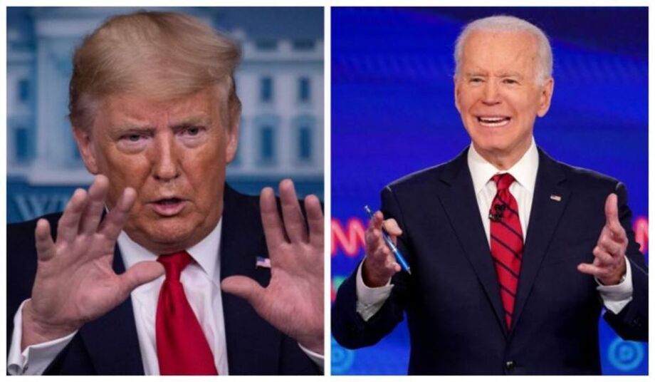 O presidente Donald Trump e o democrata Joe Biden