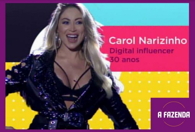 Carol Narizinho foi uma das participantes de 'A Fazenda 12' em 2020