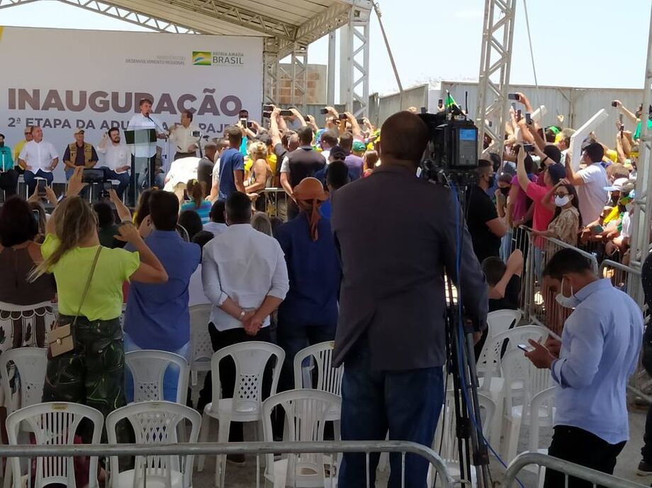 O presidente Jair Bolsonaro durante evento em São José do Egito (PE)