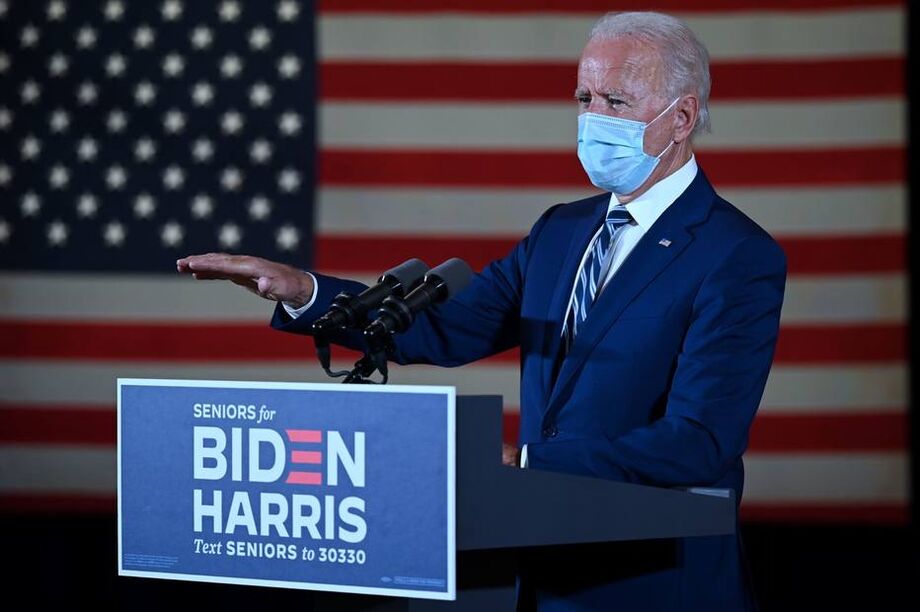 O candidato do Partido Democrata à presidência dos Estados Unidos, Joe Biden