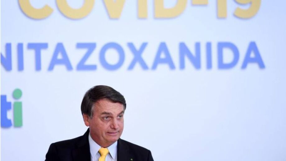 Bolsonaro durante evento sobre vermífugo para covid-19